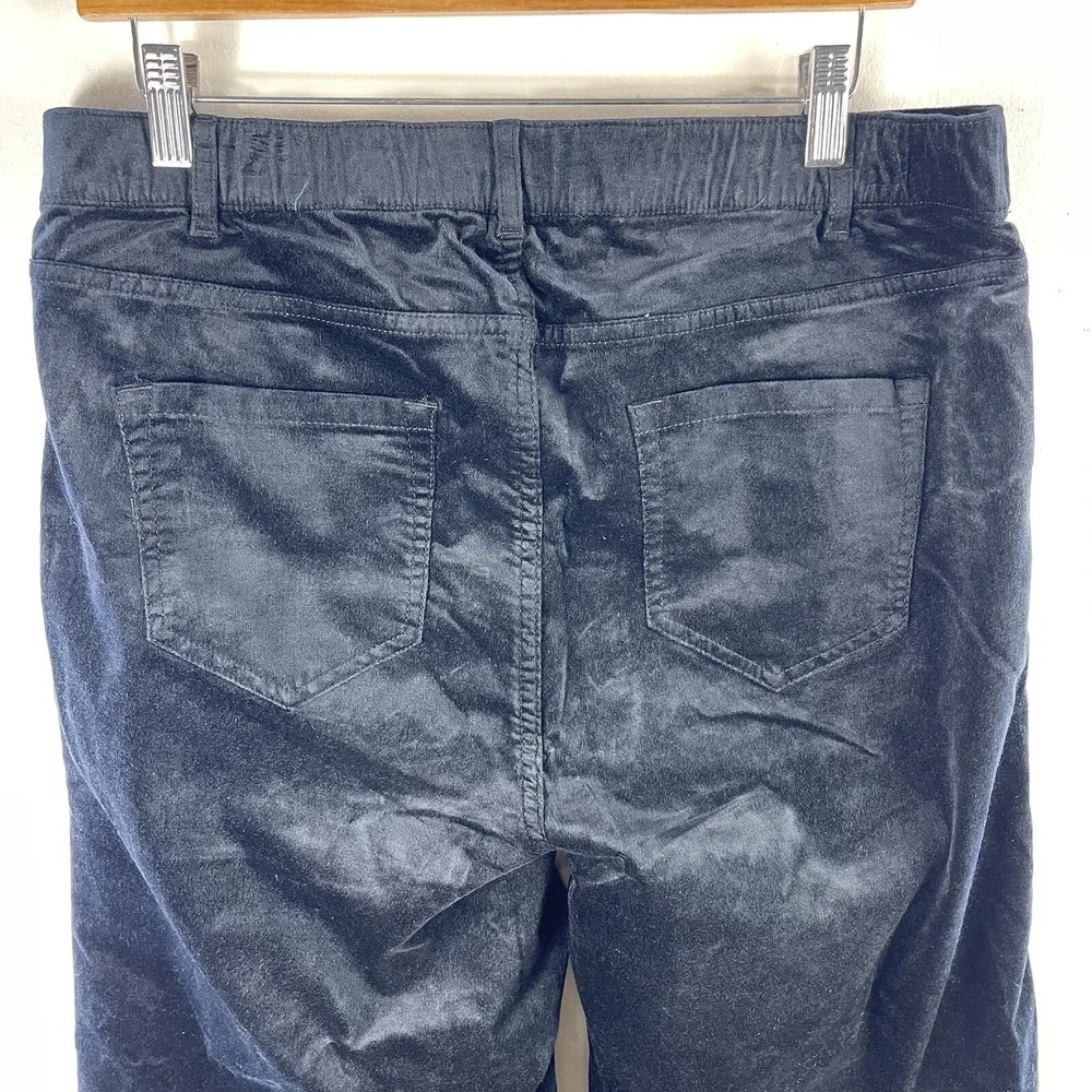 J. Jill‎ Pants Women's Petite 16P Black Velvet Wide Leg High Rise NWT MSRP $109